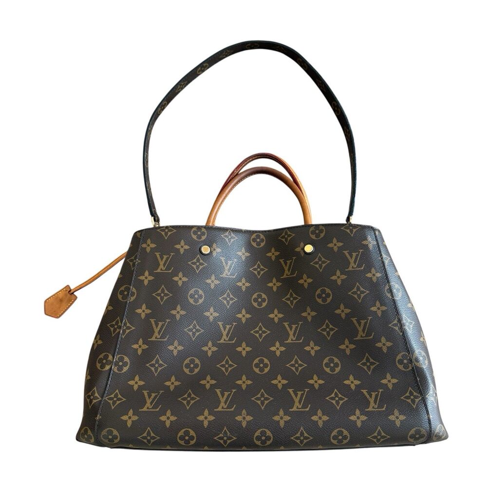 Louis Vuitton Monogram Canvas And Leather Montaigne Bag With COA Strap Removable